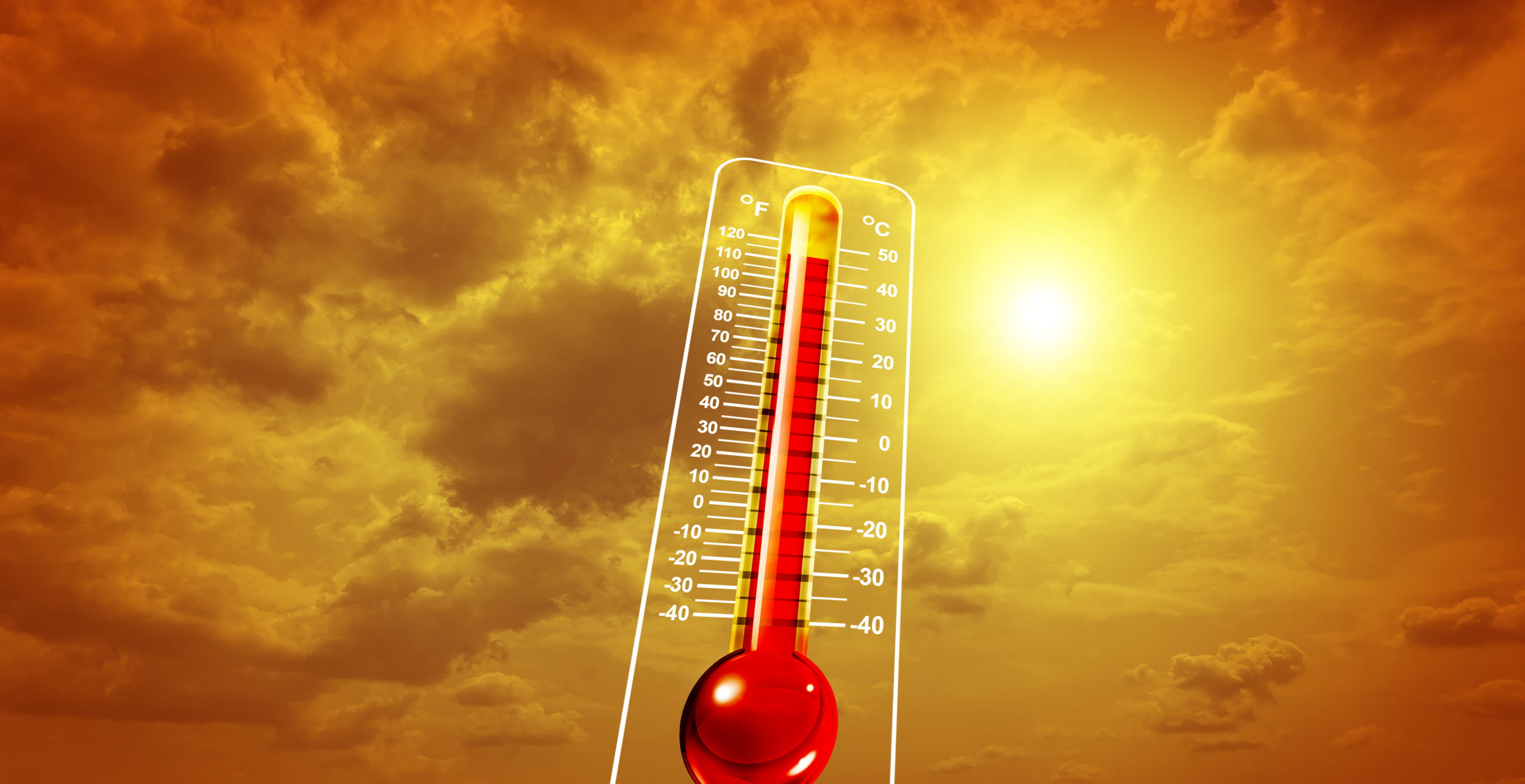 Thermometer zeigt Hitze an